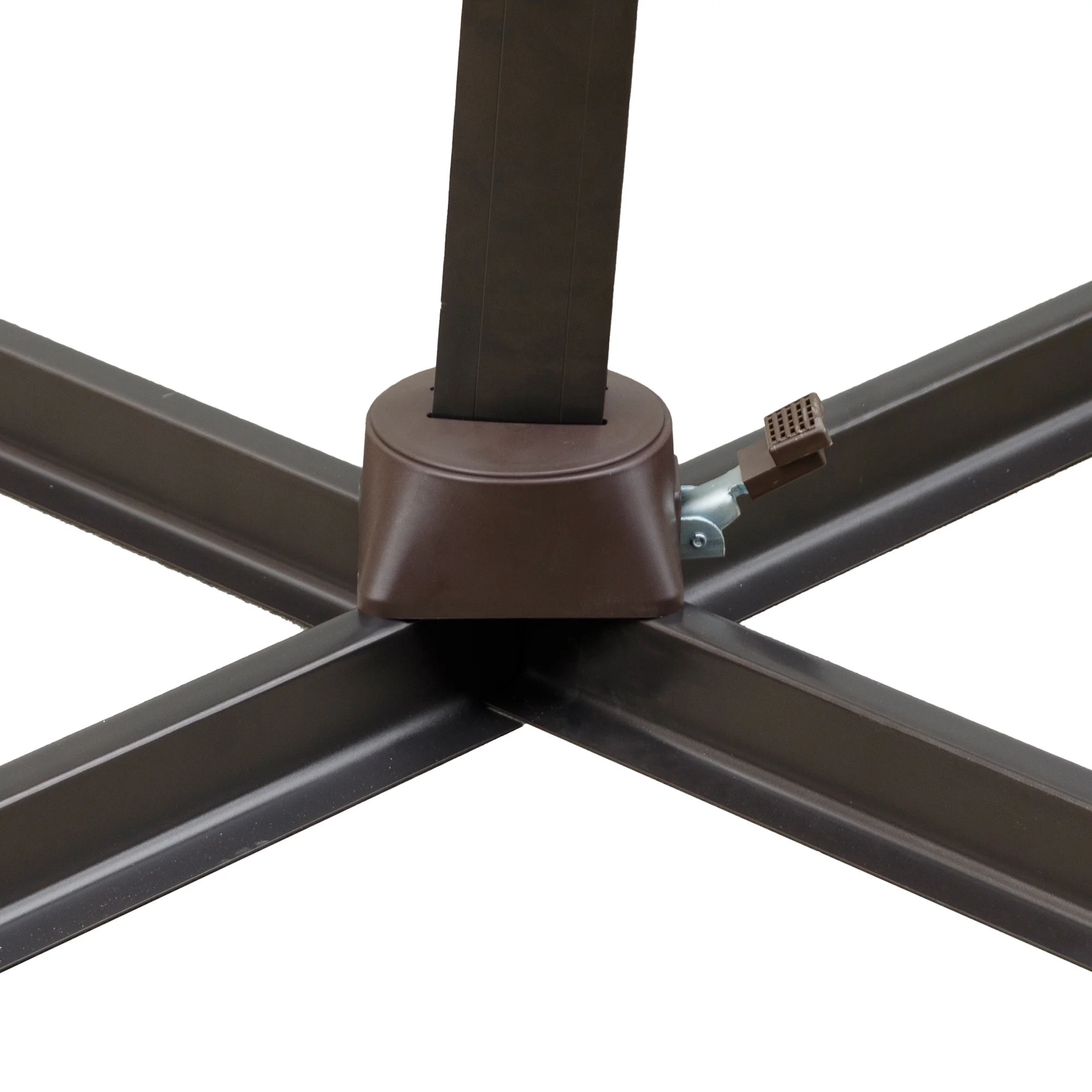 HomeRoots 485643 10 ft. Dark Gray Polyester Square Tilt Cantilever Patio Umbrella with Stand