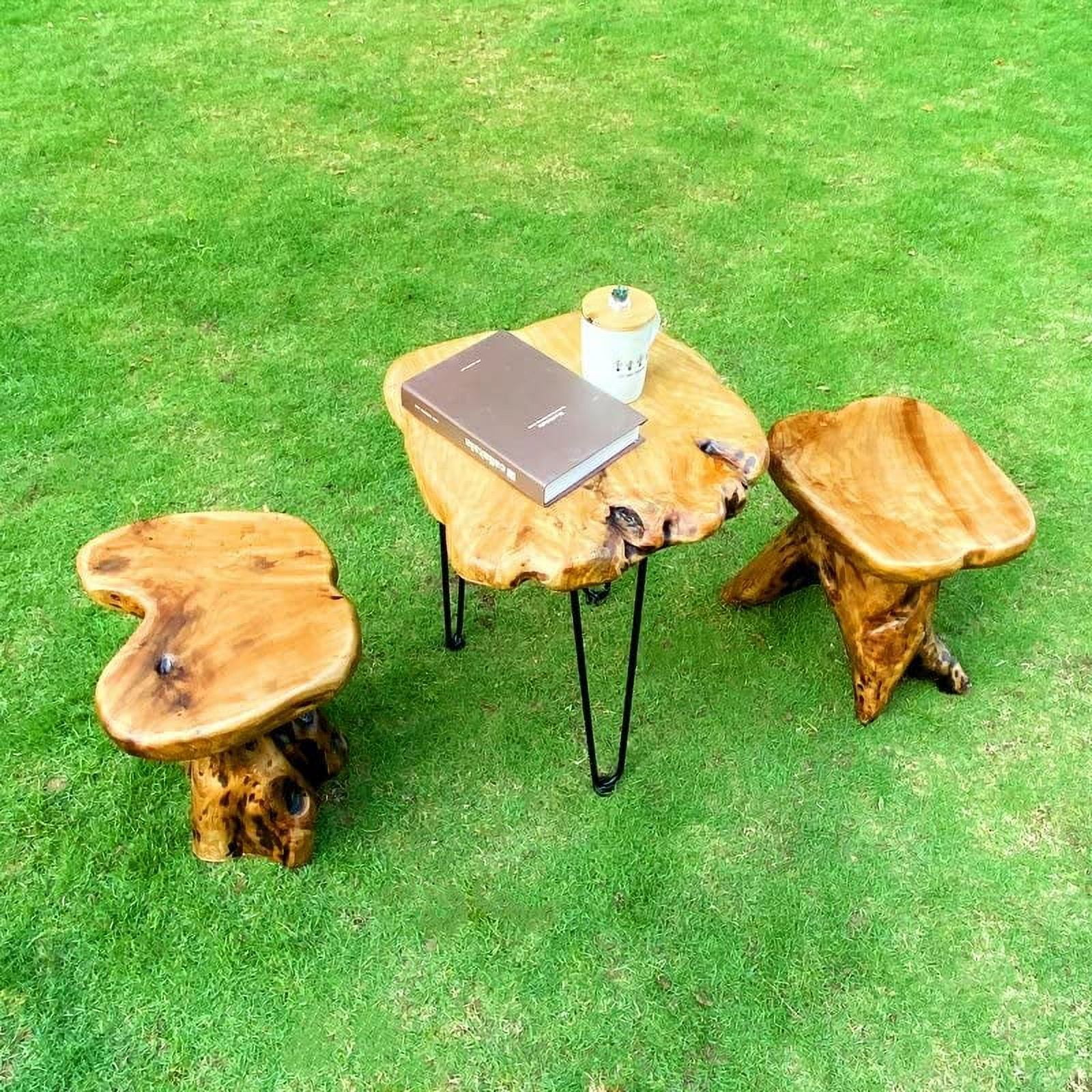 TQNJYGX Tree Stump  Natural Edge Cedar Real Wood End Table Small Wooden Mushroom Stool  Indoor/Outdoor