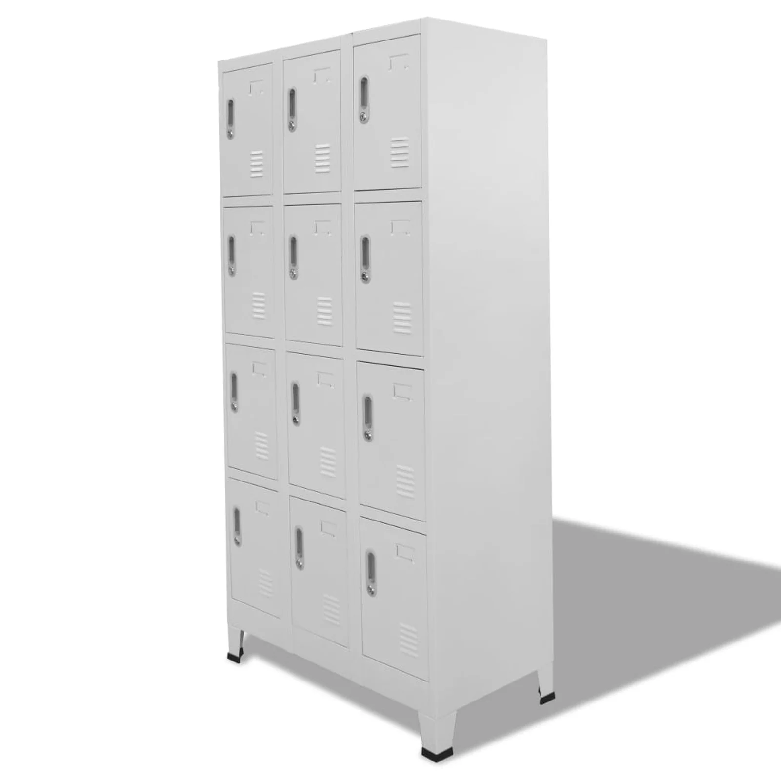 Dcenta Locker Cabinet with 12 Storage Compartments and Lockable Door Metal File Office Cabinet for Company Changing Room,  Room, School Gray 35.4 x 17.7 x 70.9 Inches (W x D x H)