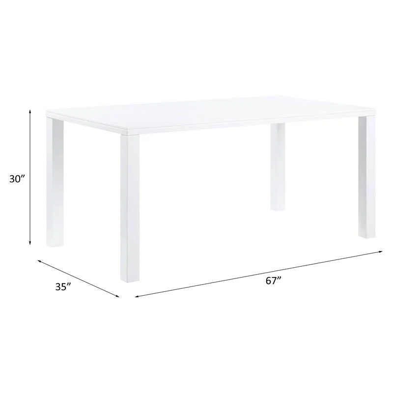 ACME Pagan Dining Table in White High Gloss