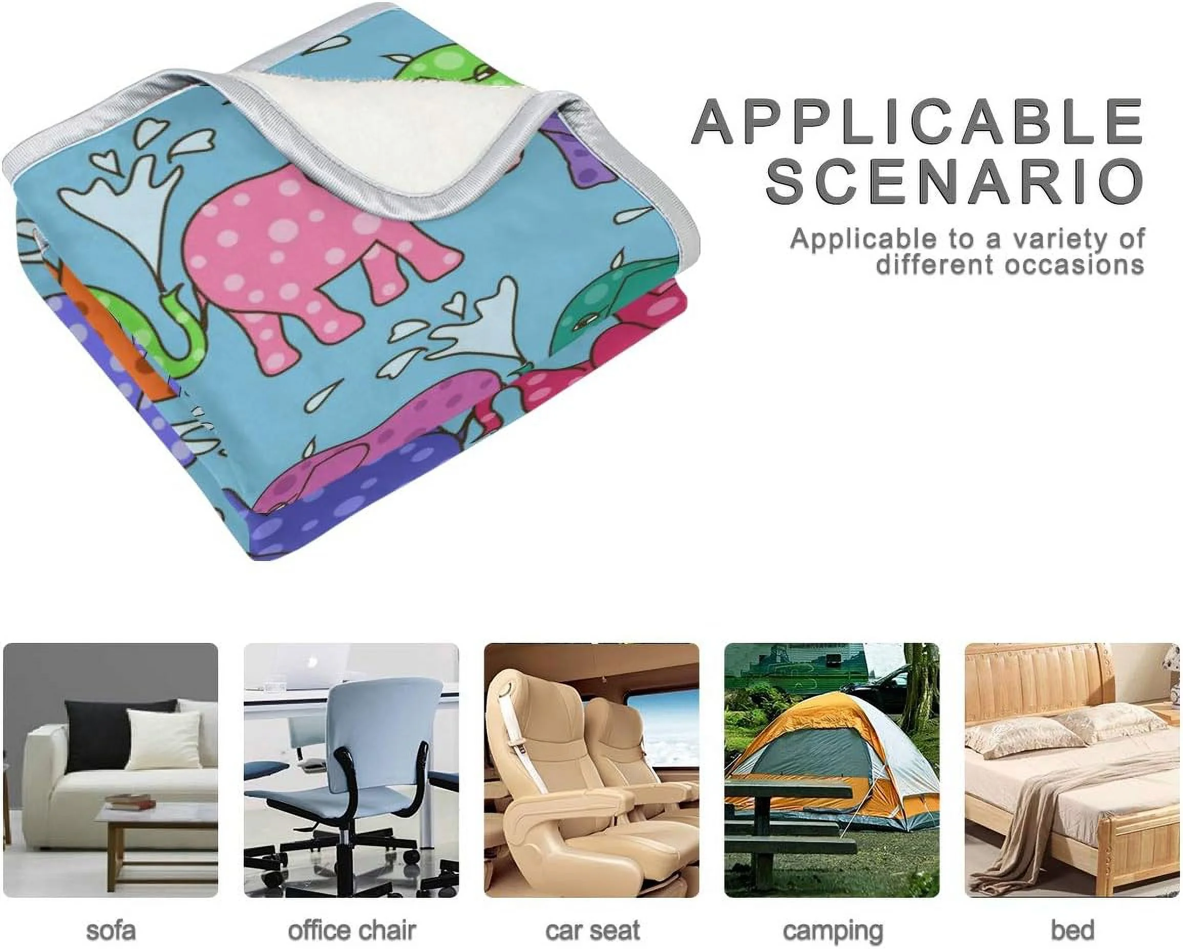 Hidove Queen Cozy Warm Throw Thermal Soft Bed Blanket 60x90 in Elephants Taking Shower Flannel Fleece Blanket for Men Women Adults