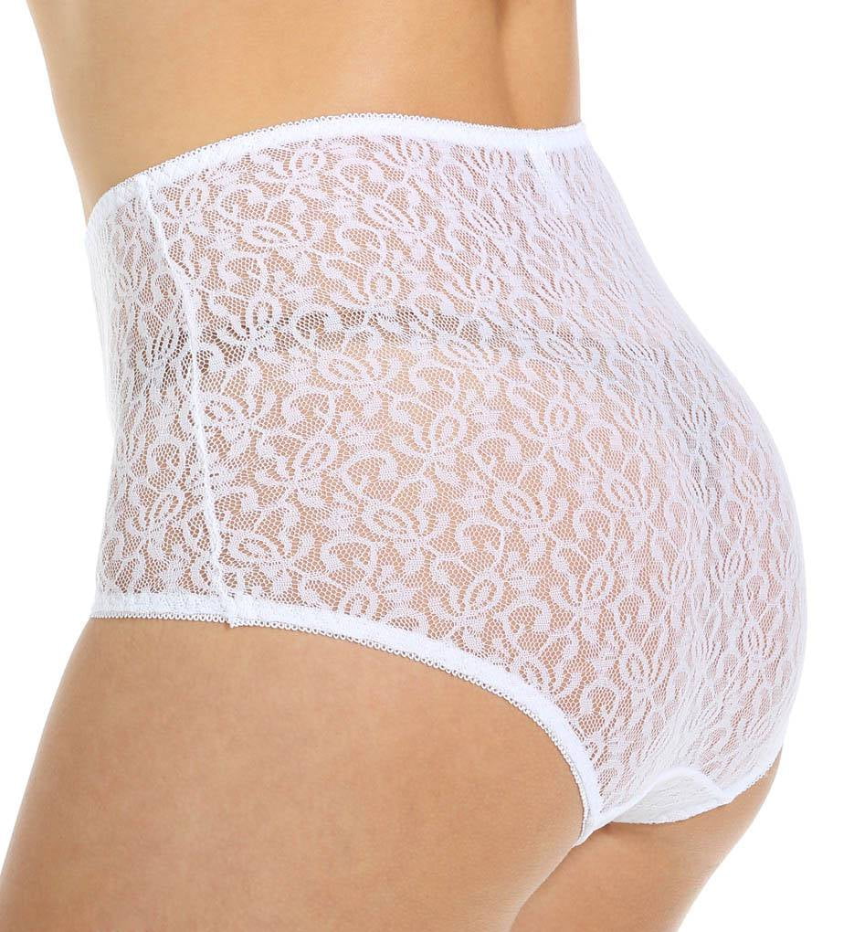 Women's Teri 308 Basic Lace Full Cut Brief Panties - 3 Pack (White 11-13)