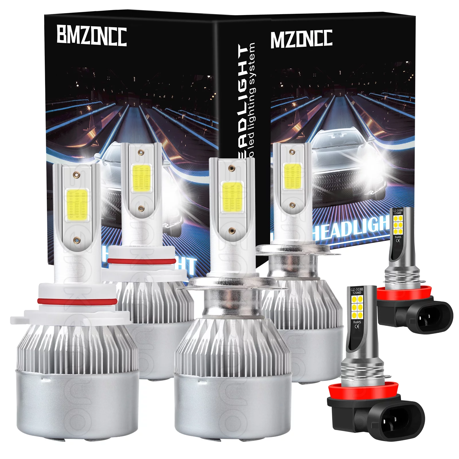 BMZONCC for Kia Forte 2017-2018 9005 H11 LED Headlight H11 Foglight Bulbs Combo, High Low Beam Foglight Replacement.6pcs