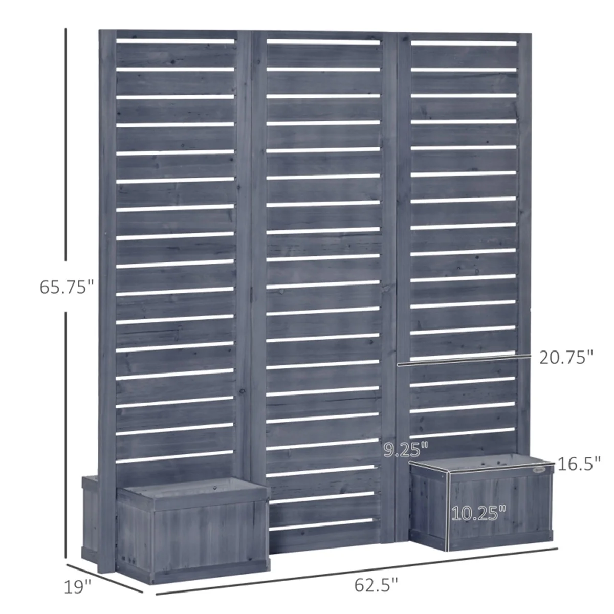Wooden Planter Box Gray 62.5