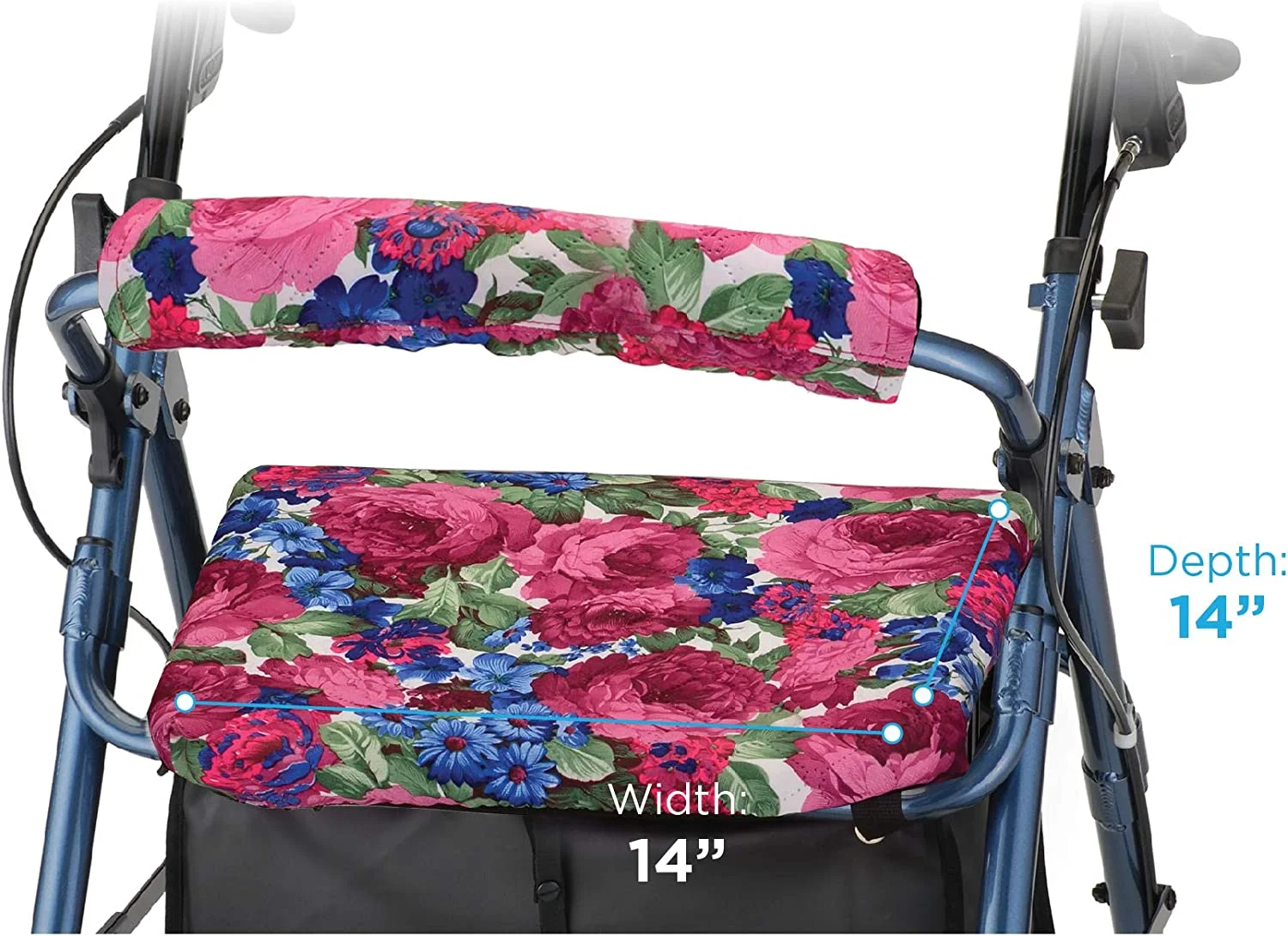 NOVA Medical Products Rollator Walker Seat & Backrest Covers, Removable and Washable, Design, English Garden, 1 Count