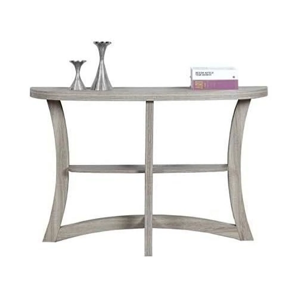 Half Moon Hall Wooden Console Accent Table In Cappuccino Brown