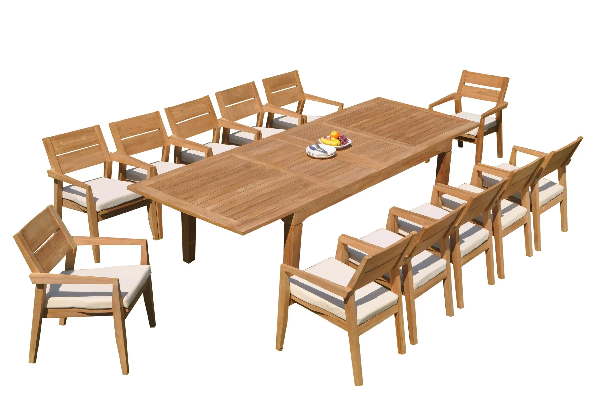 Grade-A Teak Dining Set: 12 Seater 13 Pc: 122