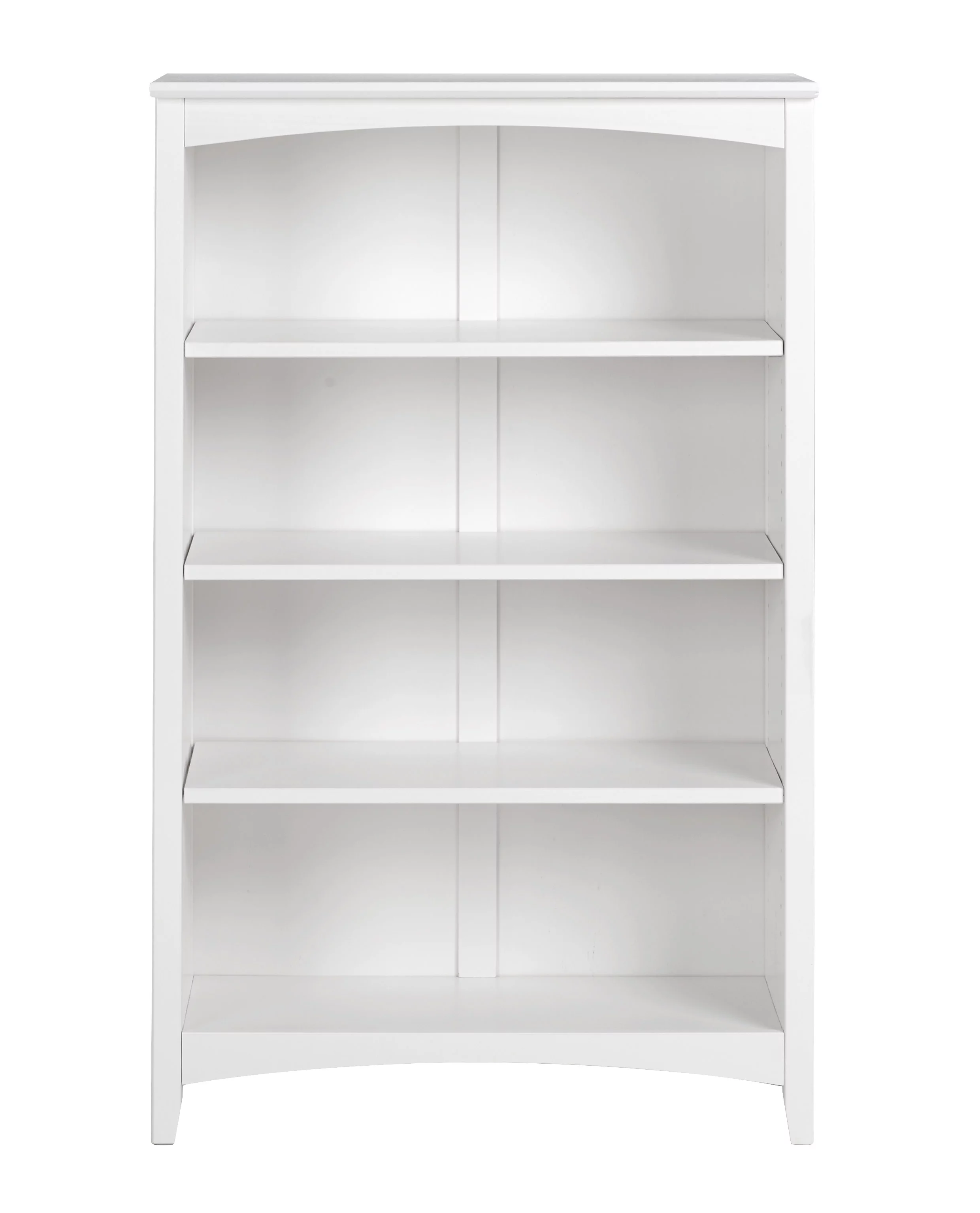 Camaflexi 48” Shaker Style 4-Shelf Wooden Bookcase Closed Back Storage Shelf, White