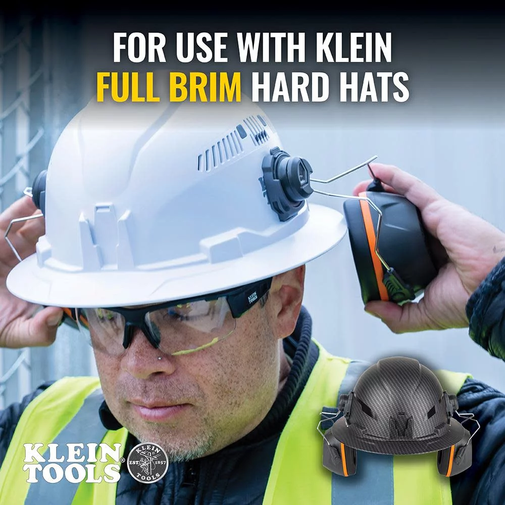Klein Tools Hard Hat Earmuffs Full Brim Style