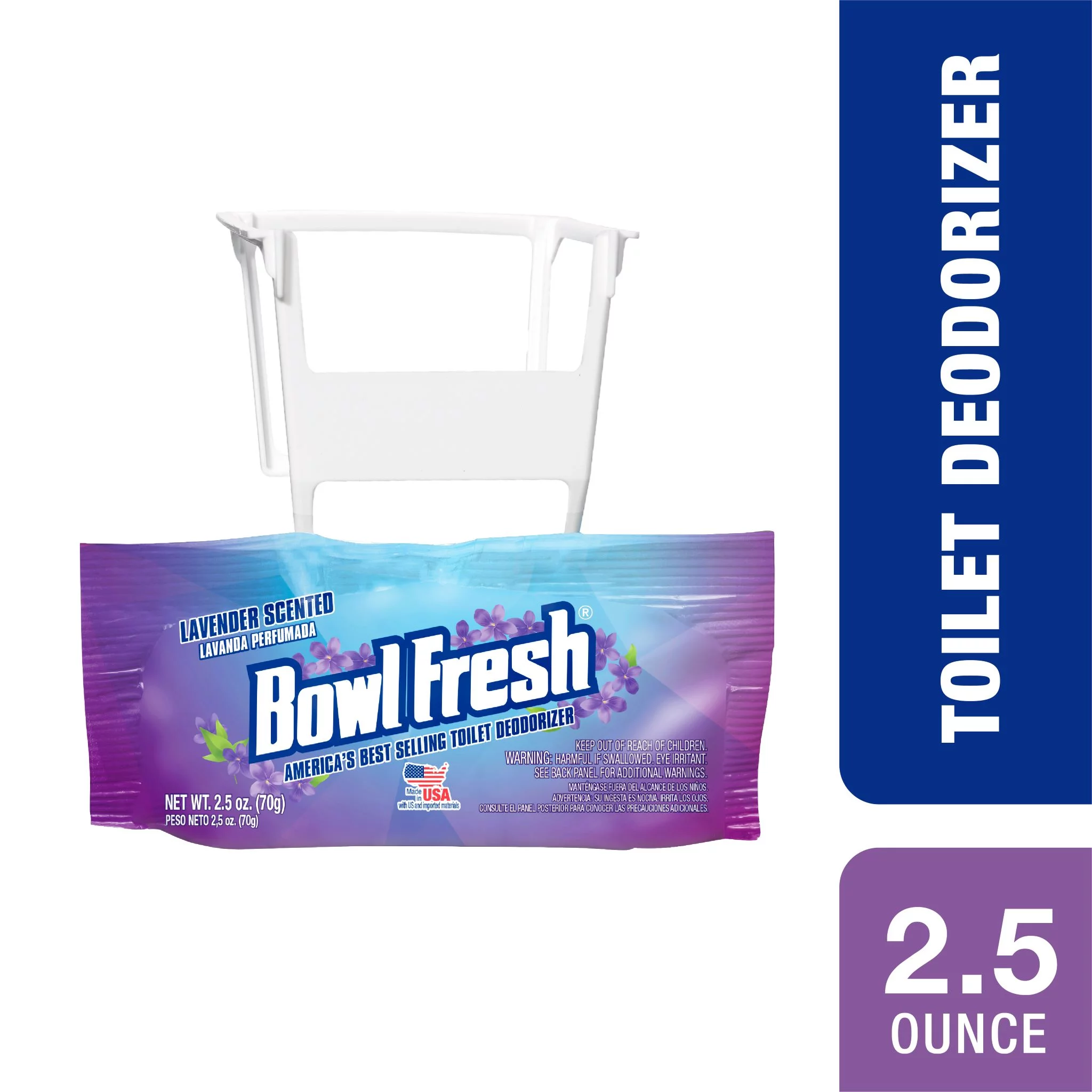 Bowl Fresh Lavender Toilet Bowl Deodorizer and Toilet Freshener, 2.5 oz Rim Hanger