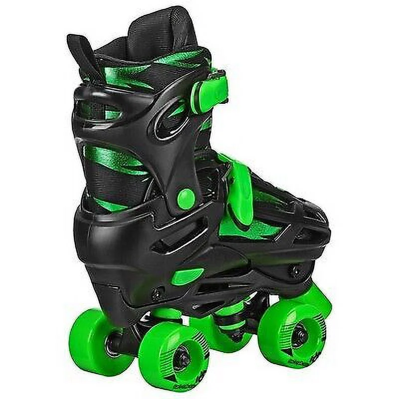 Green Wire Kids' Inline-Quad Combo Skates - Black/Green (3-6)