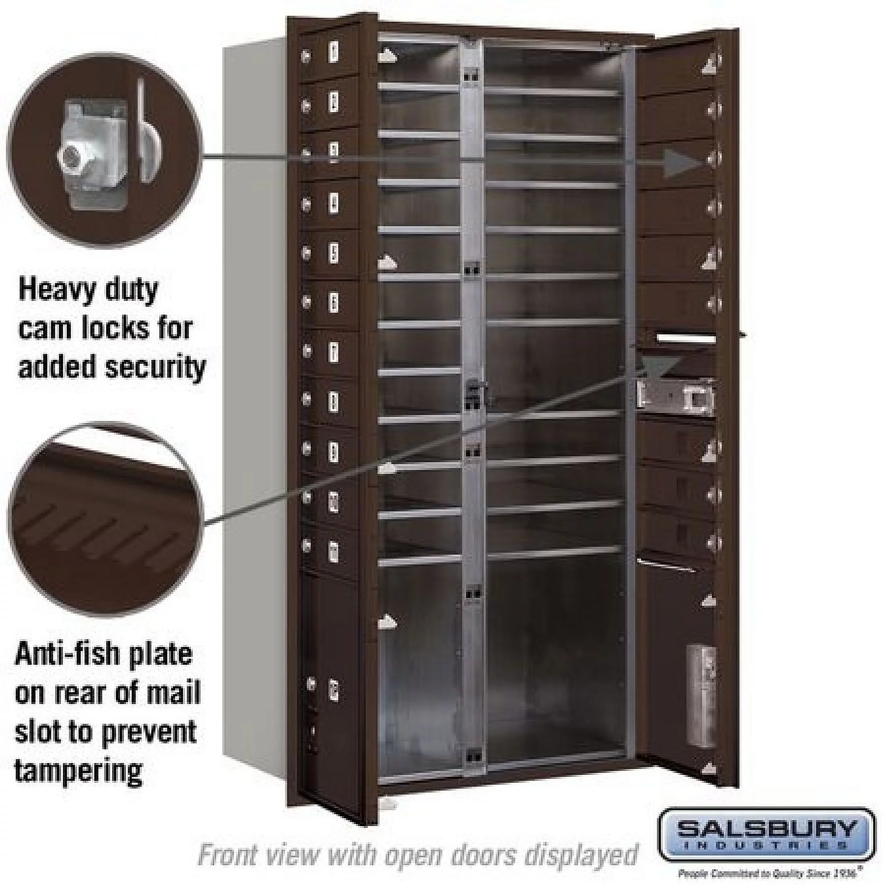 Salsbury Industries  4C Horizontal Mailbox - Bronze - Front Loading - Private Access