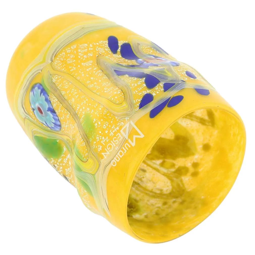 GlassOfVenice Murano Glass Modern Art Tumbler - Yellow