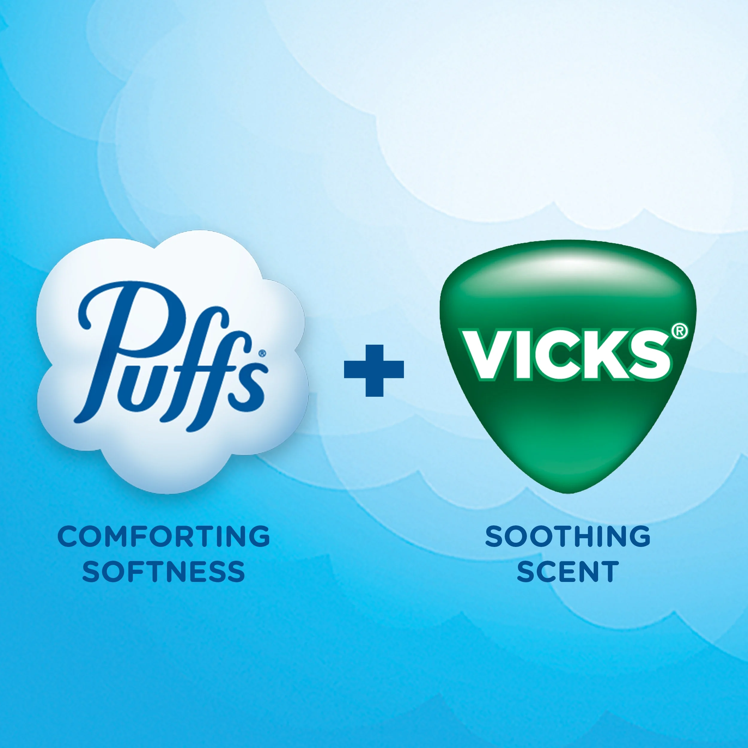 Puffs Plus Lotion with the Scent of Vick's Facial Tissues, 1 Cube, 48 Paper Tissues per Cube