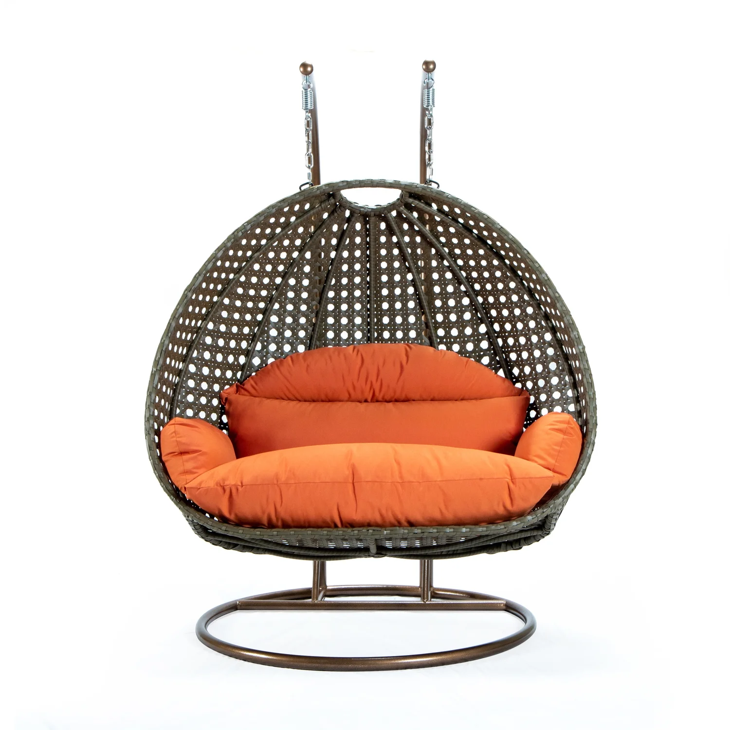 Maykoosh Rustic Romance Wicker Hanging 2 person Egg Swing Chair,Orange