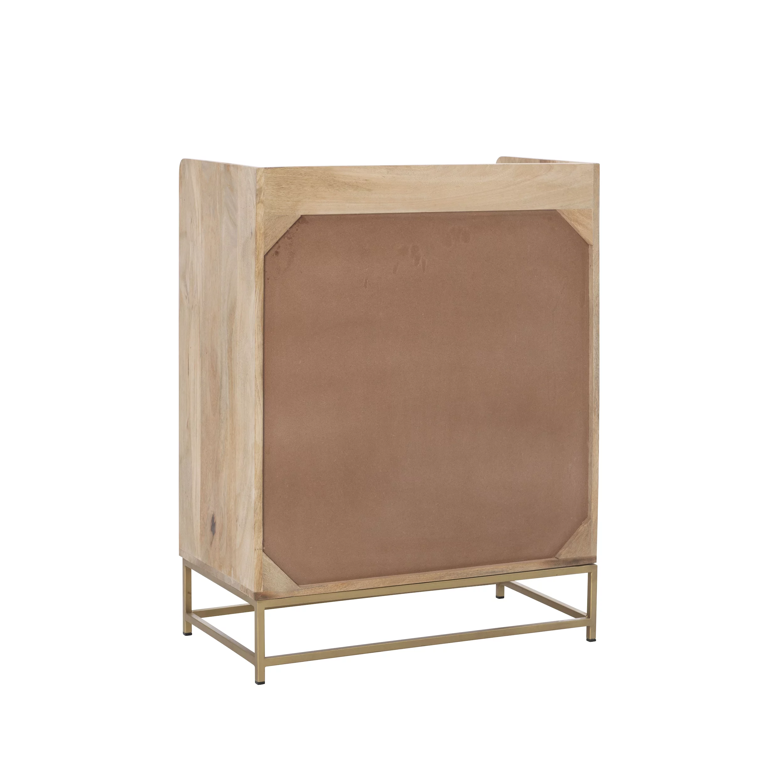 Blair Rattan Bar Cabinet, Natural with White Marble Top