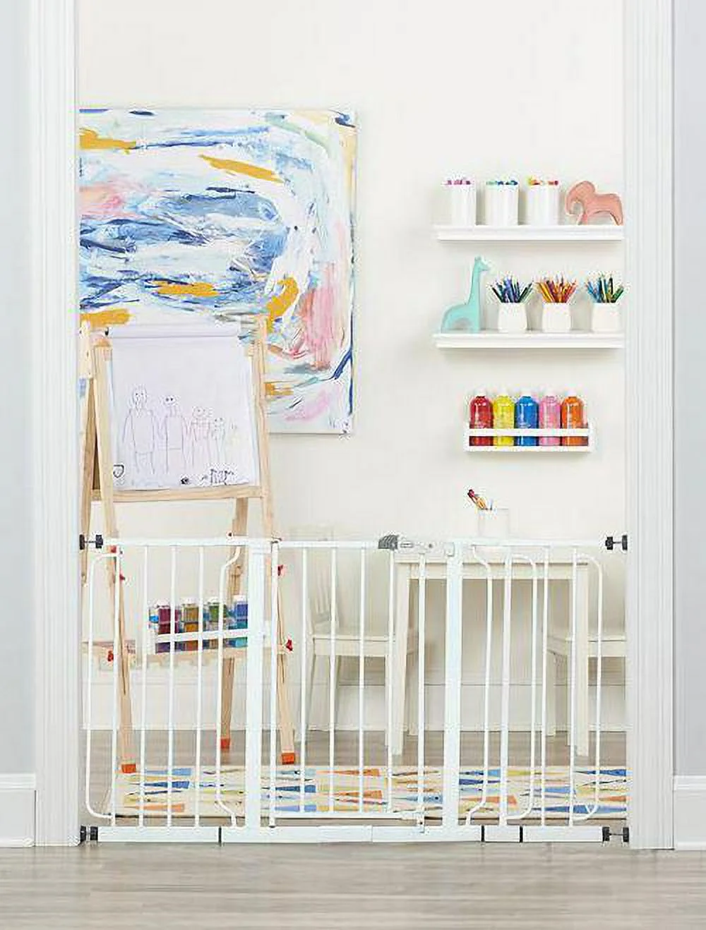 Regalo Extra WideSpan Walk Through Safety Pet Gate, 29 in. to 56 in., White