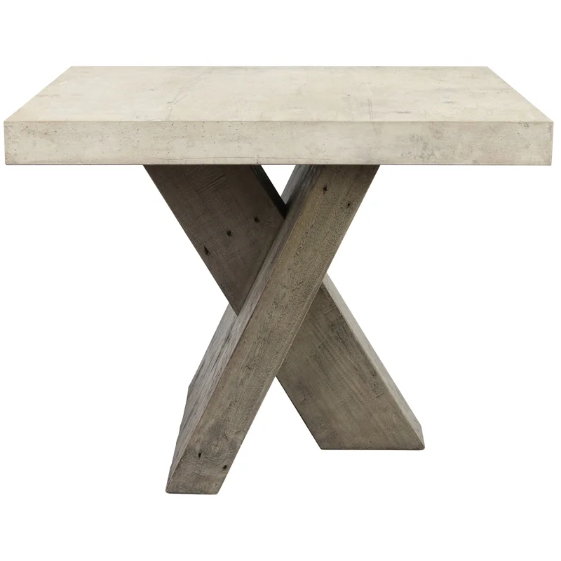 Pemberly Row Transitional Wood End Table in Antique White/Corsican Gray