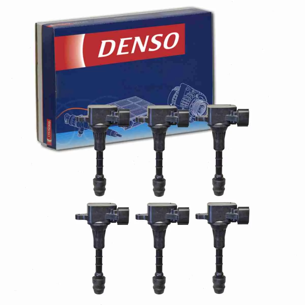 6 pc DENSO Direct Ignition Coils compatible with Nissan 350Z 3.5L V6 2003-2006