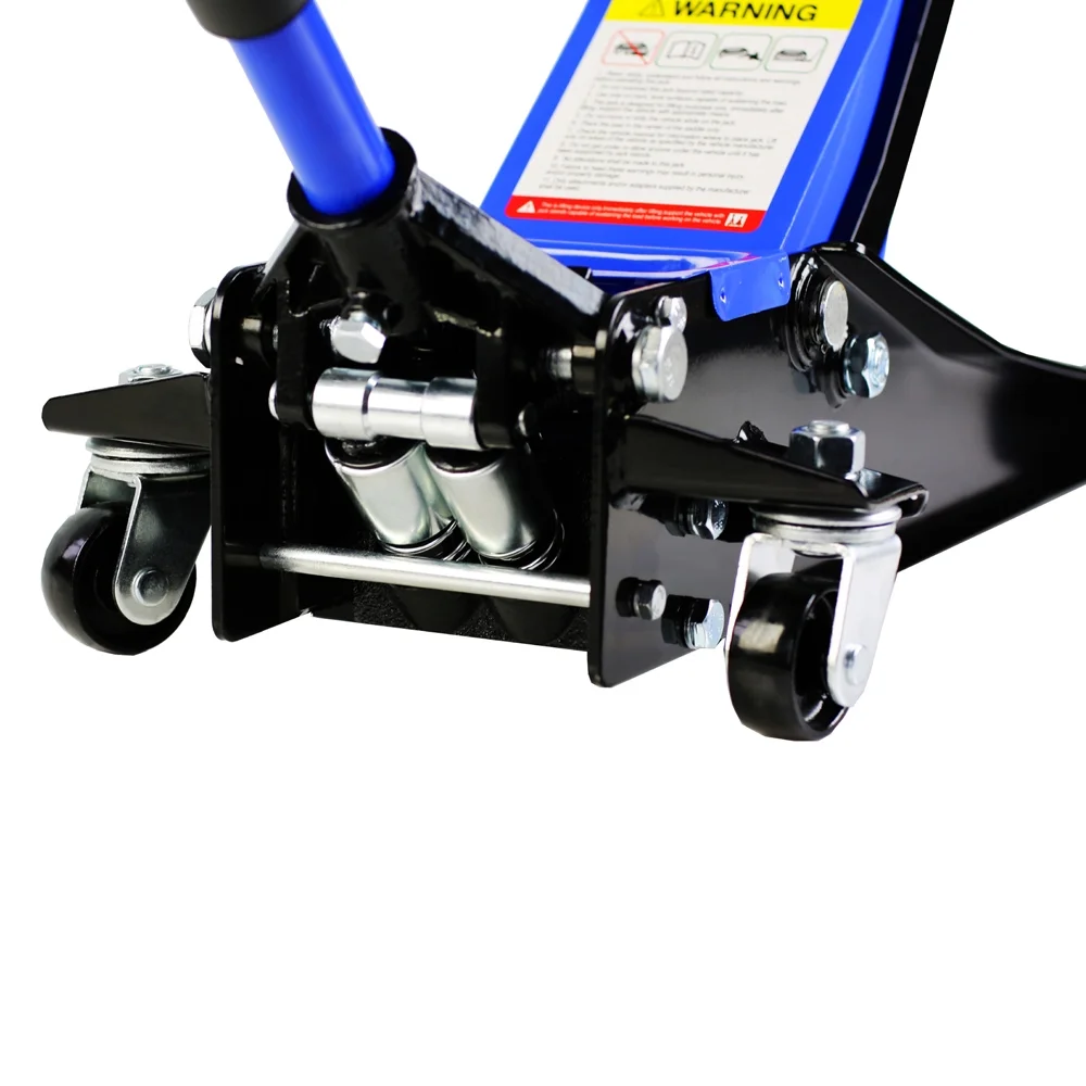 Yone jx je Hydraulic Low Profile and Steel Racing Floor Jack 3 Ton (6600 lb) Capacity, with Dual Piston Quick Lift Pump, Blue Lifting range 3.3