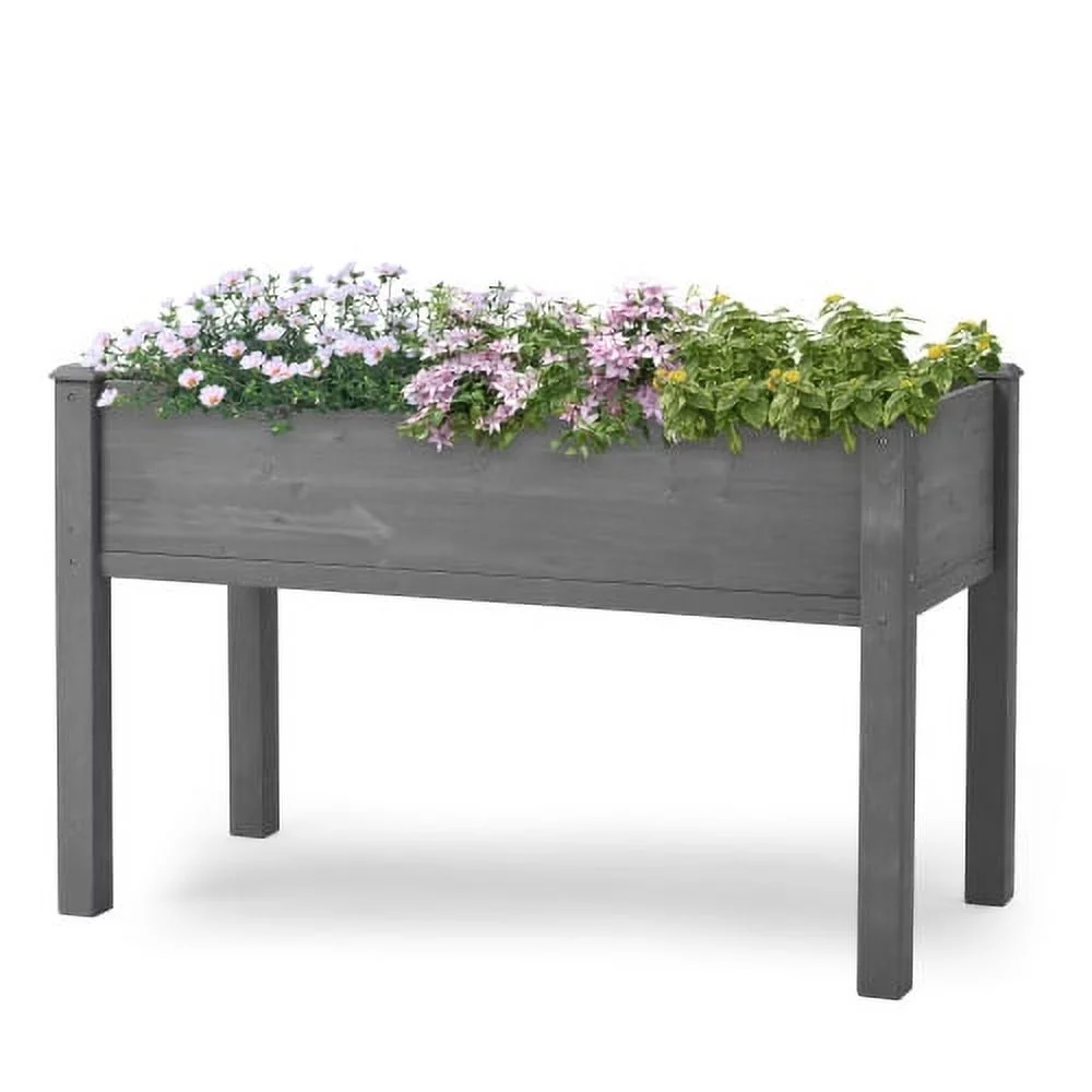 Wooden Raised Garden Bed with Legs, Elevated Planter Box Container for Outdoor Backyard Grow Plants Flowers