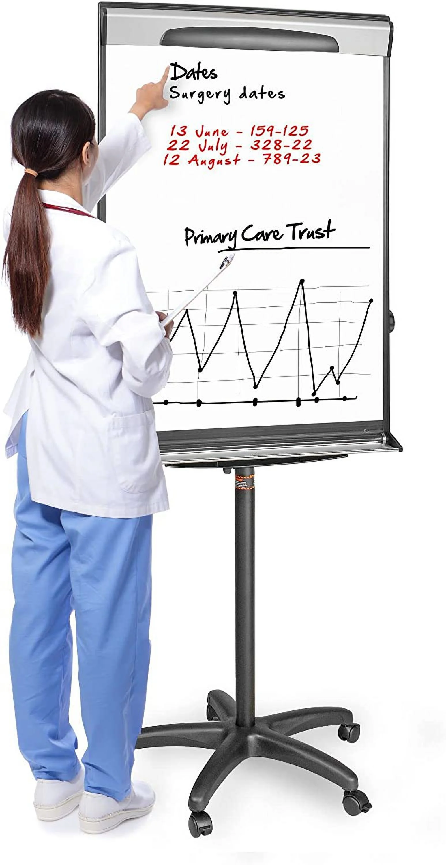 Magnetic Ultra Dry-Erase Whiteboard Mobile Presentation Easel, 76
