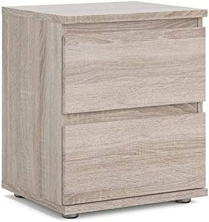 Contemporary 2 Drawer Nightstand in Truffle