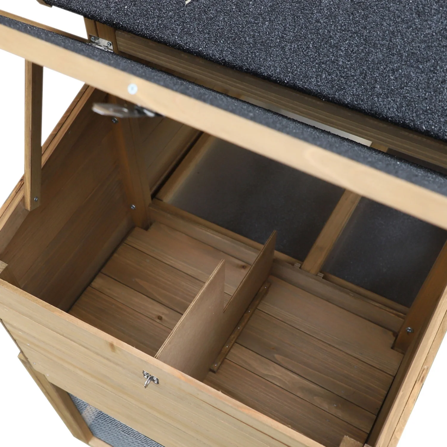 DremFaryoyo PawHut 69” Wooden  Coop  Poultry Cage Hen House with Connecting Ramp  Removable Tray  Ventilated Window and Nesting Box  Natural