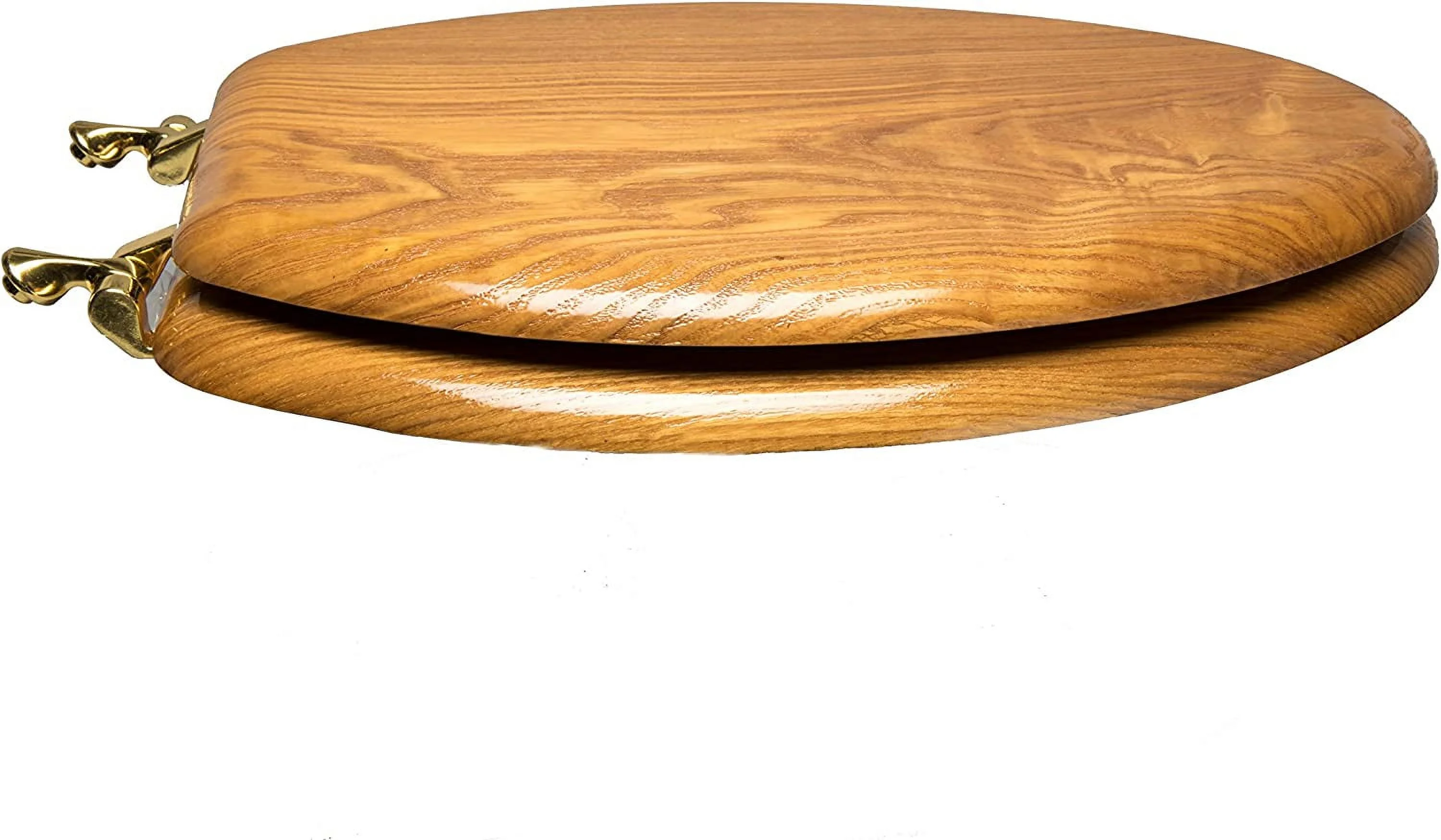 Hand-Selected Premium Grade Wood, Decorative Front Toilet Seat, Round