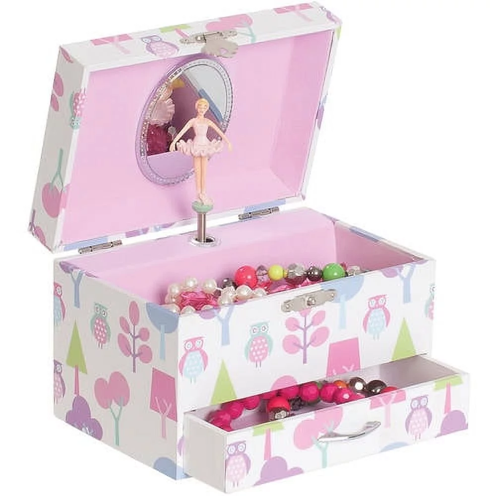 Mele Designs Molly Musical Ballerina Jewelry Box, Owl Pattern for girls
