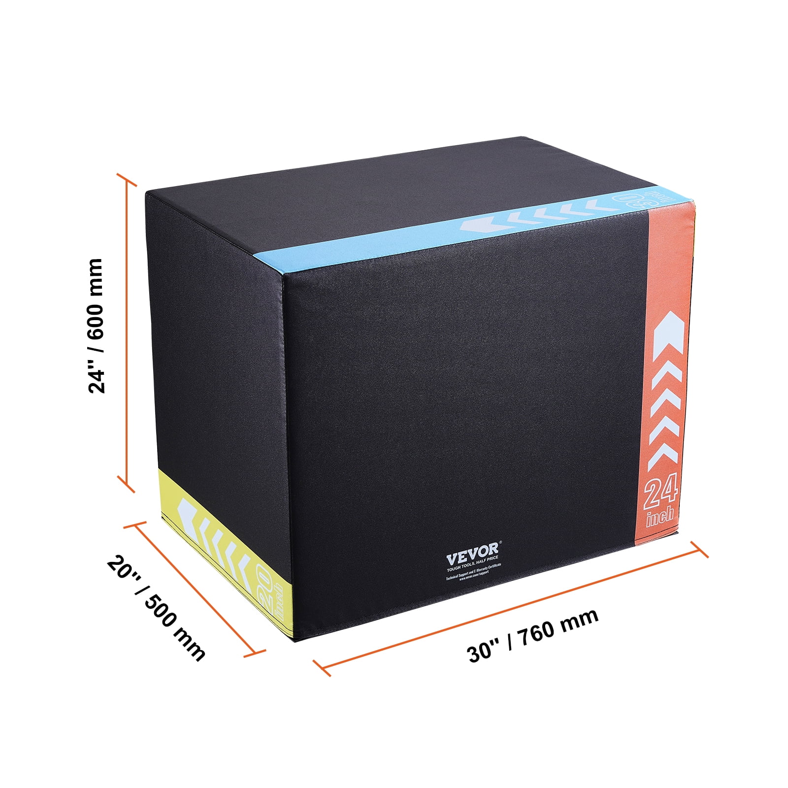 SKYSHALO 30/24/20 Inch 3 in 1 Plyometric Jump Box Fitness Exercise Plyo Box Cotton