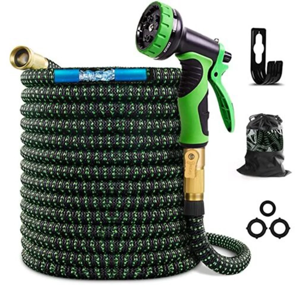 100ft Flexible Expandable Deluxe Heavy Garden Water Hose Duty Stronger®Dark Green®