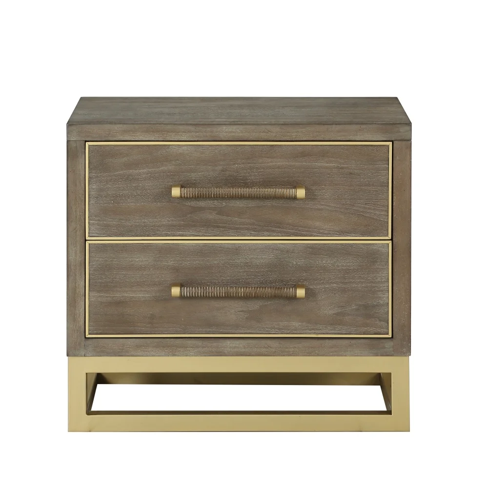 DeeHome Bridgevine Home Tango 2 Drawer Nightstand, No Assembly Required, Sandblasted Walnut Finish