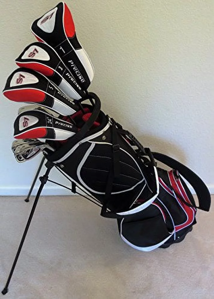 Mens Golf Set Complete Driver, 3 & 5 Fairway Woods, Hybrid, Irons, Putter Sand Wedge & Deluxe Stand Bag Right Handed