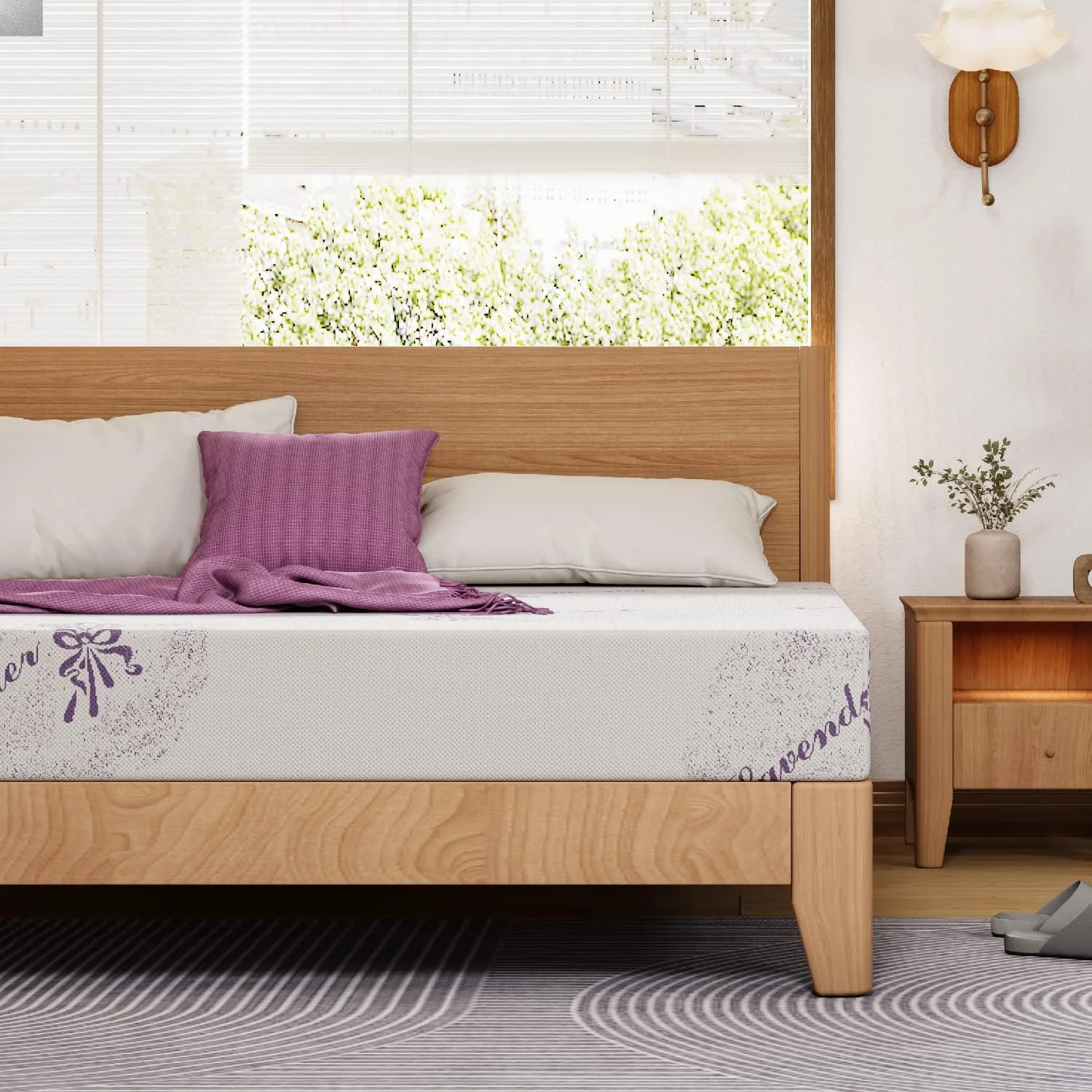 Charme House Queen Memory Foam Mattress 10 Inch, Bed in a Box, CertiPUR-US Certified, Lavender Gel Memory Foam, Made in USA, Medium, 60”x80”x10”, Purple