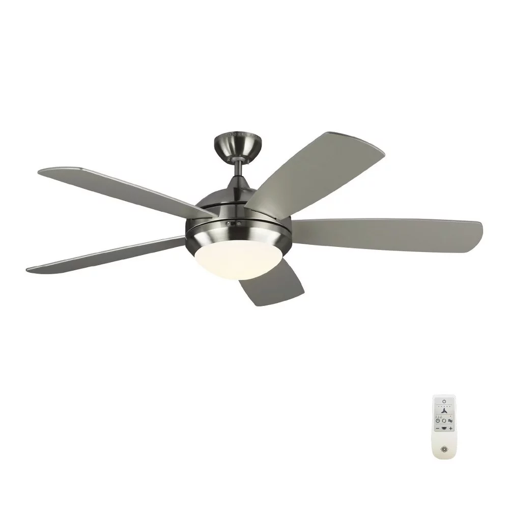 Discus Classic Smart 52 inch 5 Blade Ceiling Fan with Light Kit-Matte White Finish Bailey Street Home 96-Bel-4549446