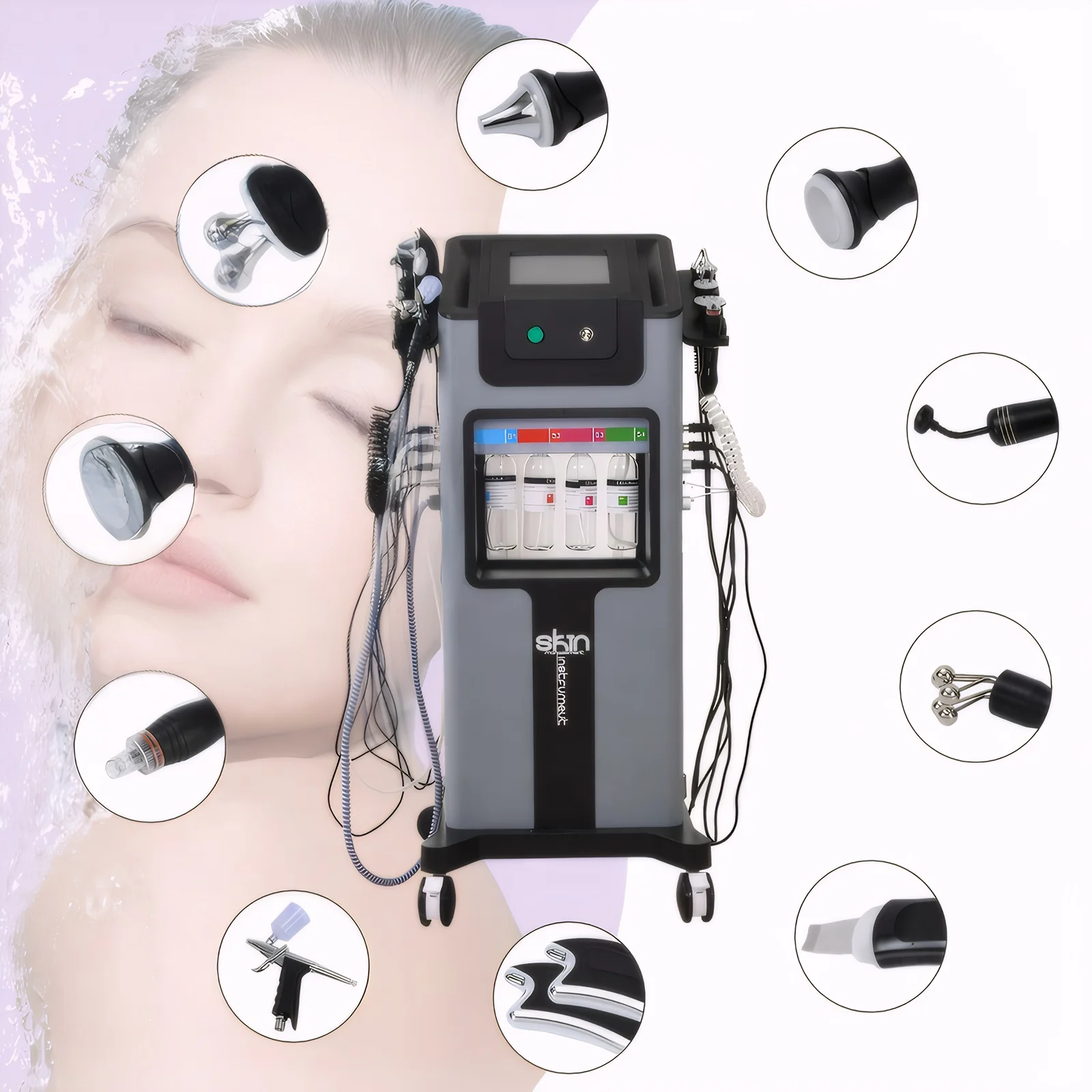 Hydrafacial Machine Professional 10 in 1 Galvanic Face Care Hydrogen Oxygen Facial Tools Hydrogen Water Hydrodermabrasion Machine for Estheticians machine