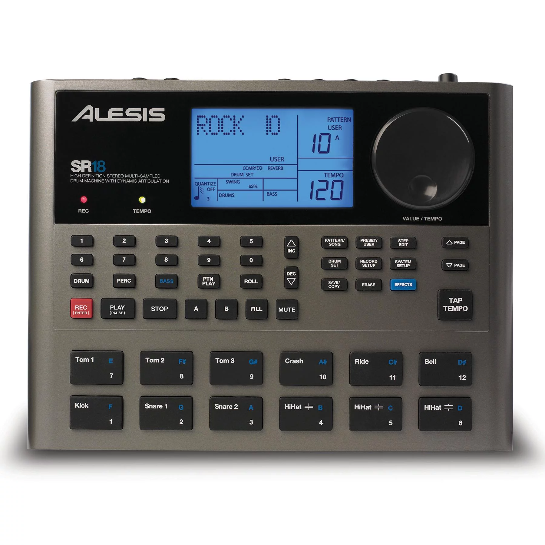 Alesis SR18 Drum Machine w/ Samson SR350 Headphones Bundle