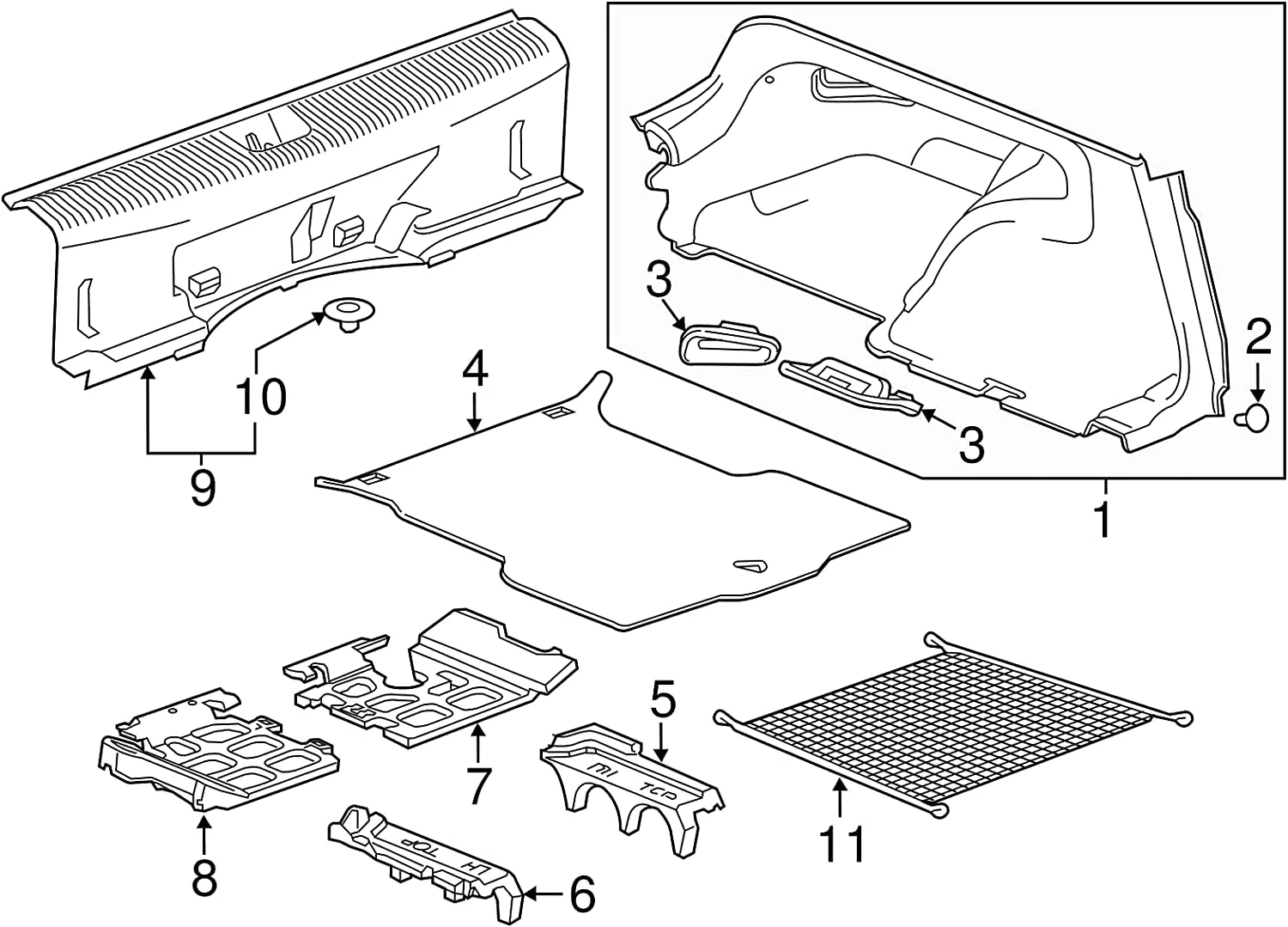 EACCESSORIES EA Rear Trunk Organizer Cargo Net for GMC Acadia 2017-2023 – Floor Style Cargo Net for SUV – Premium Mesh Car Trunk Elastic Organizer Vehicle Carrier Storage – Compatible with GMC Acadia