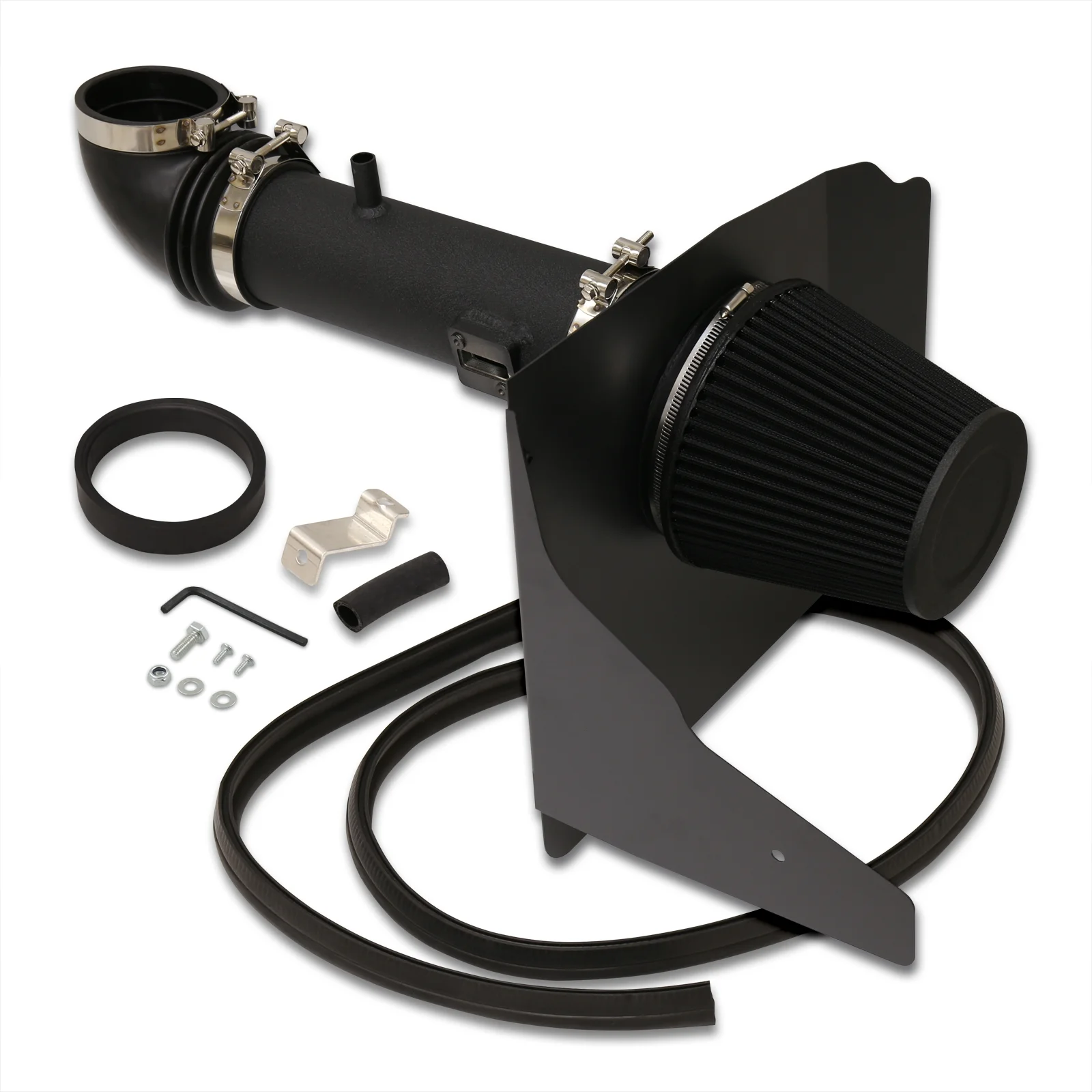 AJP Distributors Cold Air Short Ram Intake CAI Induction System Black Aluminum Piping Heat Shield Filter Compatible/Replacement For Chevrolet Chevy Camaro V6 3.6L LS LT 2012 2013 2014 2015 12 13 14 15