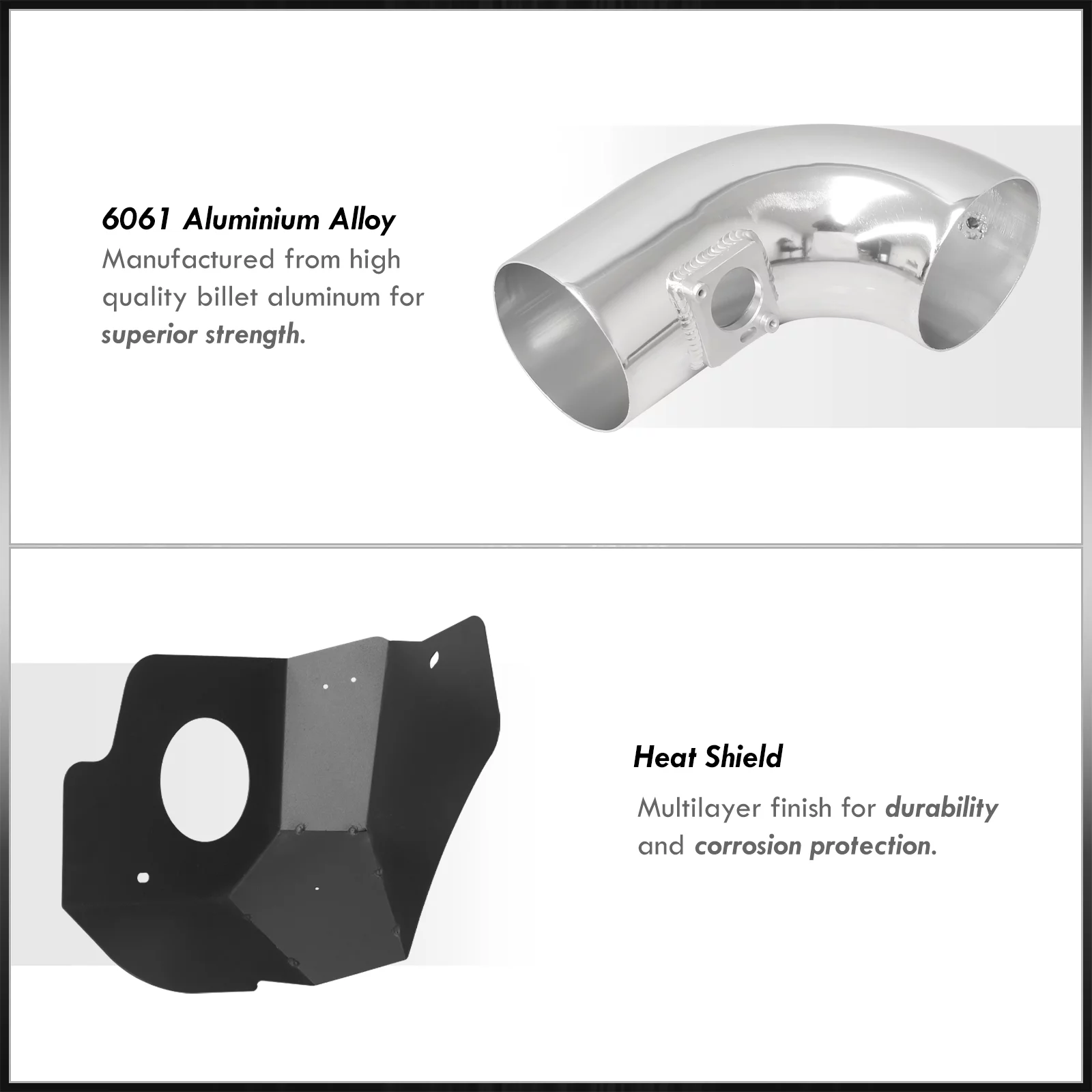 AJP Distributors Cold Air Short Ram Intake CAI SRI Induction System Polish Aluminum Piping Kit + Heat Shield Filter Compatible/Replacement For Cadillac CTS-V 6.2L V8 2009 2010 2011 2012 2013 2014 2015