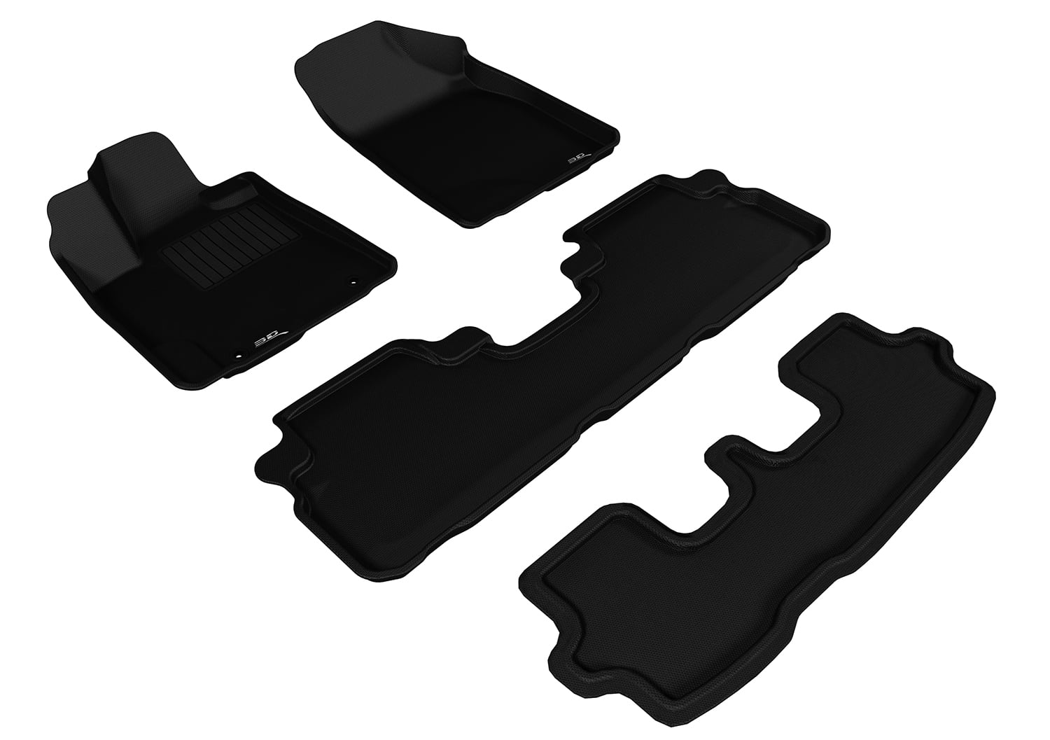 3D MAXpider KAGU Floor Mat (BLACK) compatible with TOYOTA HIGHLANDER HYBRID 2008-2013 - Full Set