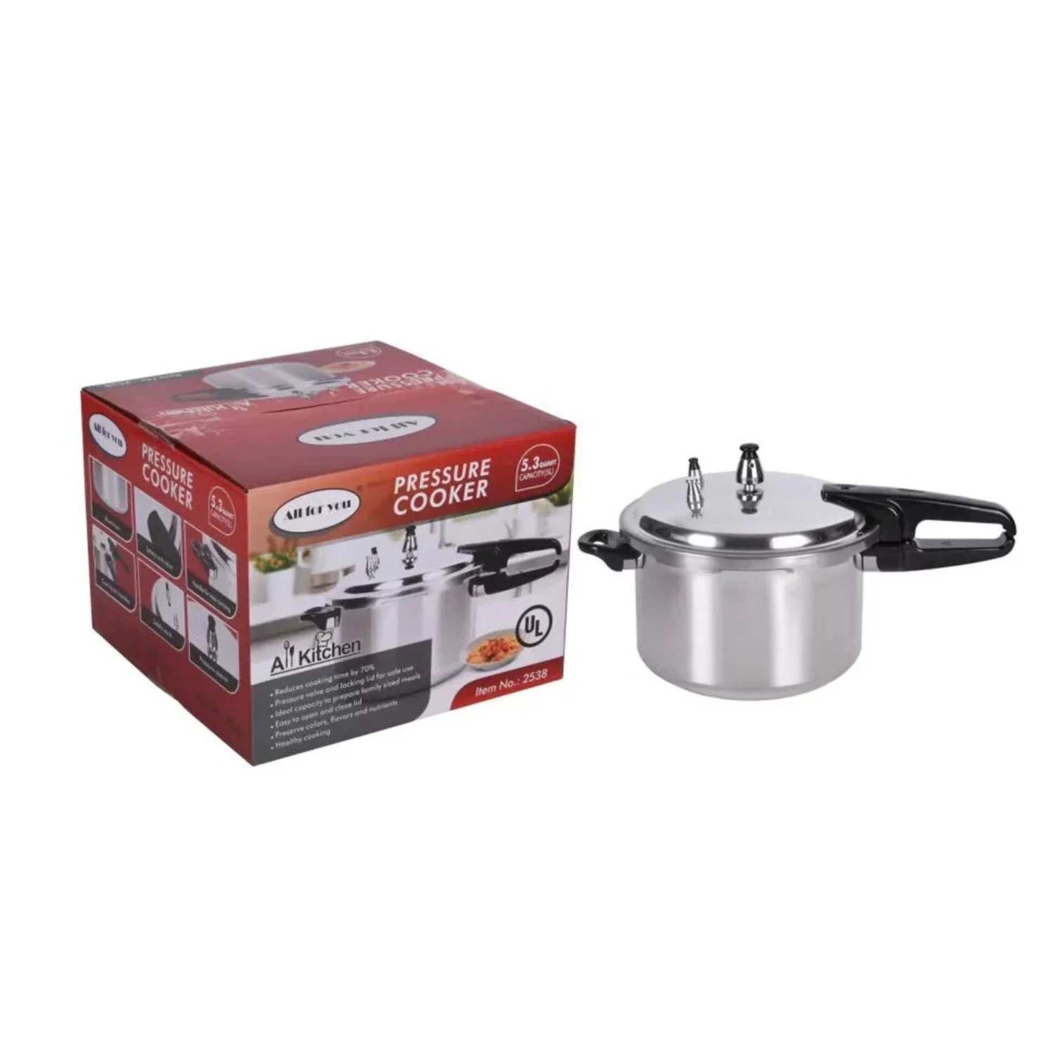 PREMIUS Polished Aluminum Pressure Cooker with Handle, 9.5 Quarts