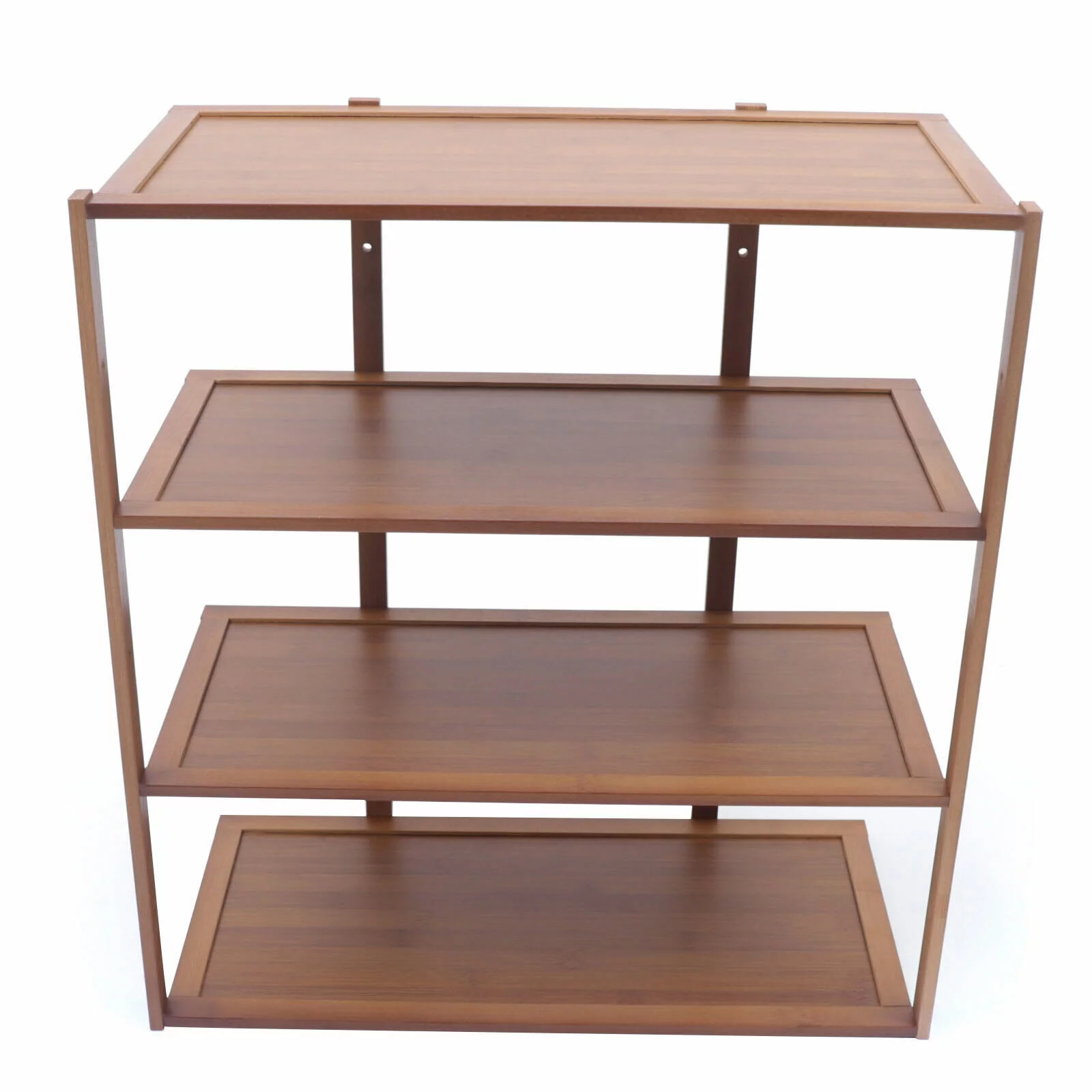 4 Tier Adjustable Height Wood Bamboo Shoe Rack Organizer Shelf Entryway Storage for 6-10 Pairs