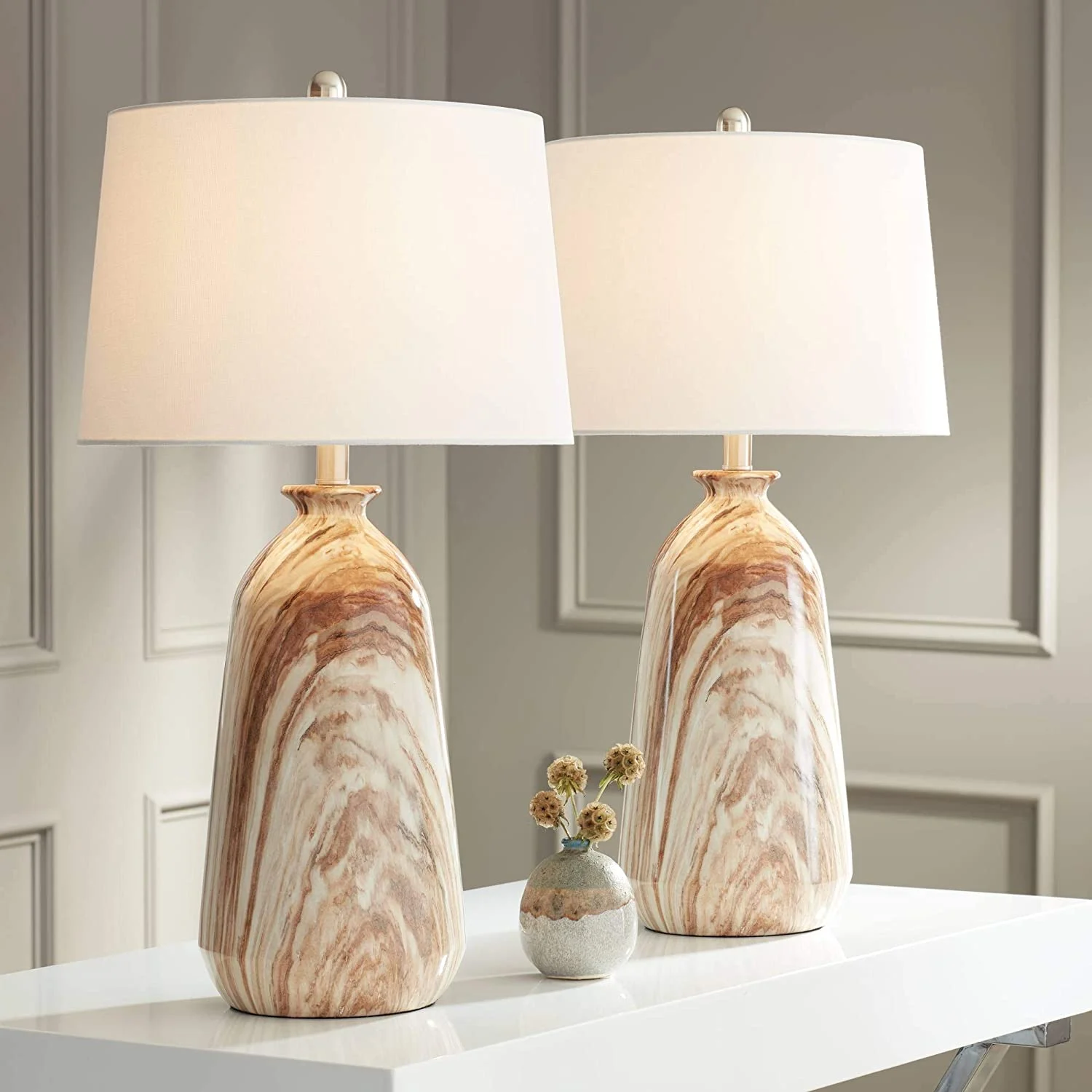 Carlton Modern Rustic Southwestern Table Lamps 28