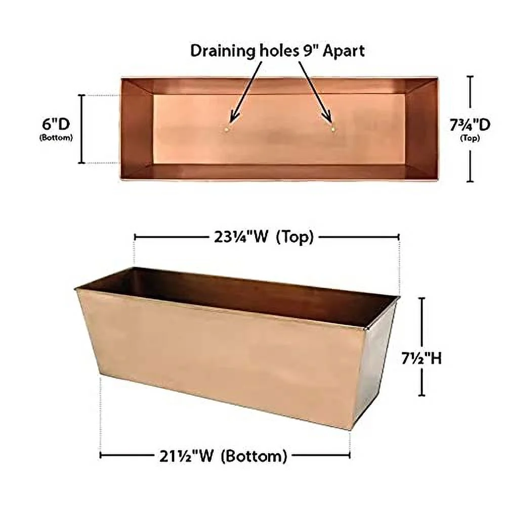 Small Plain Copper Plated Flower Box