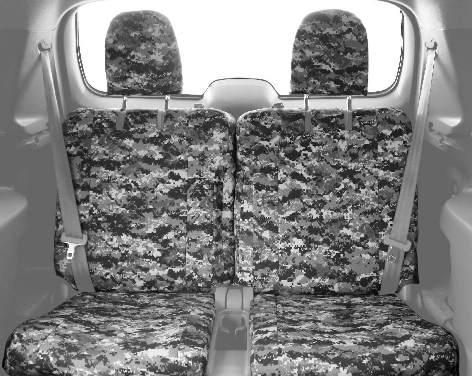 CalTrend Rear 50/50 Split Back & Solid Cushion Camo Seat Covers for 1999-2004 Ford Mustang - FD303-97KU Urban Insert and Trim