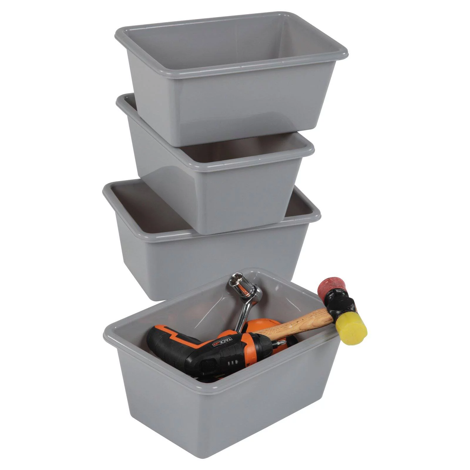 Humble Crew Large Plastic Storage Bins, Set of 4, Blue/Teal