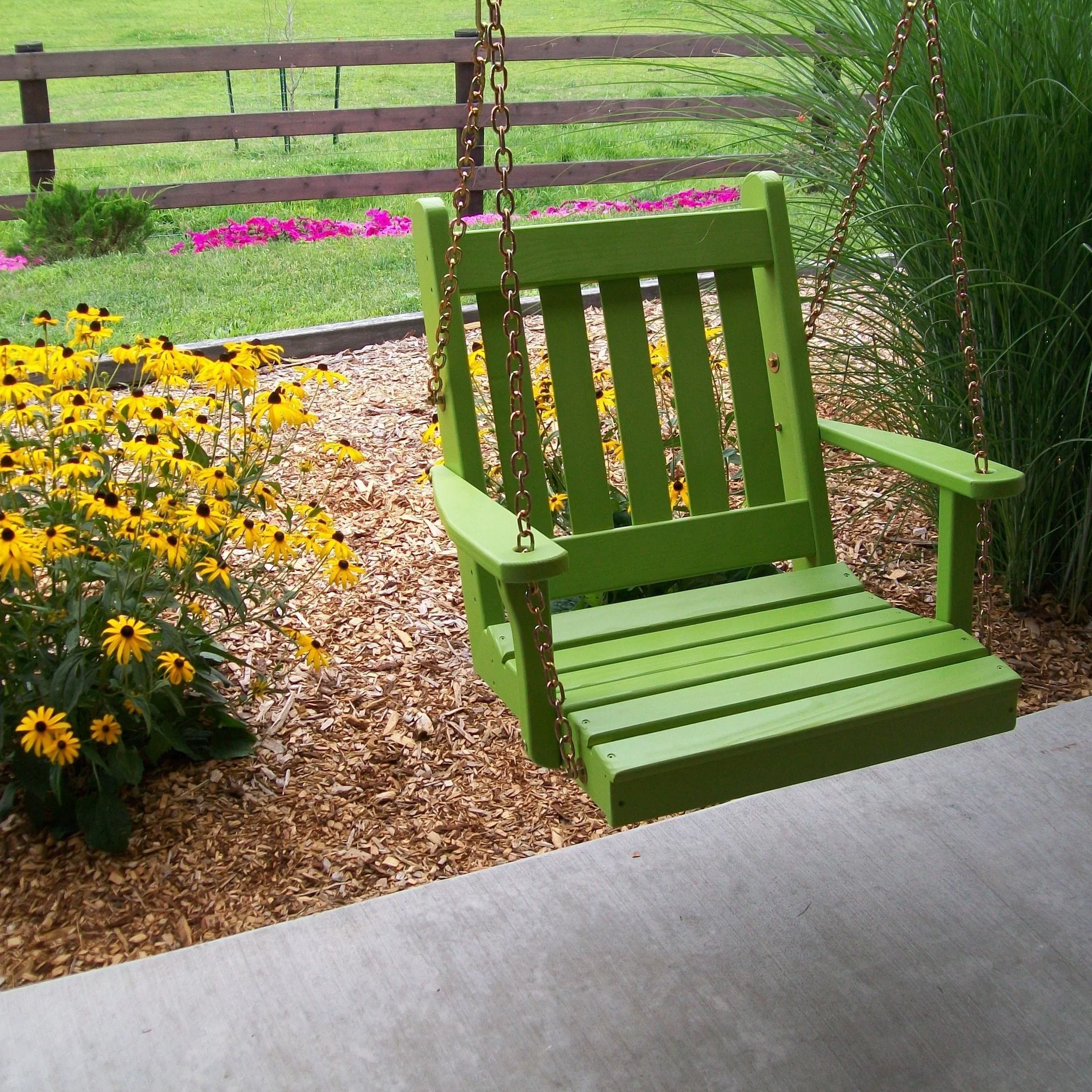 Kunkle Holdings, LLC Pine 2' Traditional English Chair Swing Cedar Stain