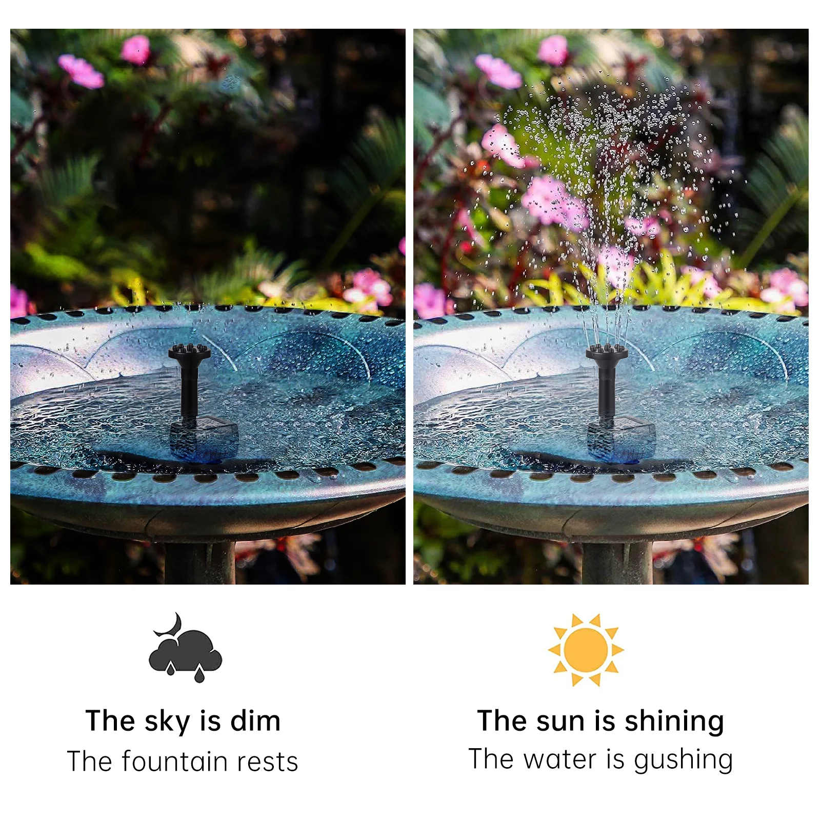 Aibecy Water Pump Kit Powered by Solar Energy for Bird Bath Fountain 3W 5V Solar Panel with 7 Nozzles Max. Water Level up to 50cm Fish Tank Small Pond Garden